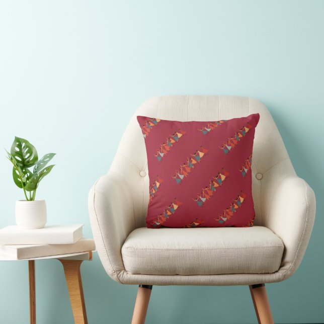 Nio damer dansar Mid-Century Retro Cut-Out 2 Kudde (Stol)
