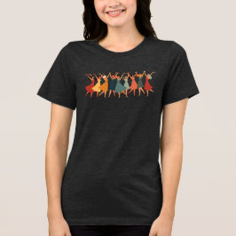 Nio damer dansar Mid-Century Retro Utklipp 3 T Shirt