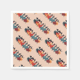 Nio damer dansar Utklippsmall Retro stil 1 Pappersservett