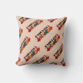Nio damer dansar Utklippsmall Retro stil 2 Kudde