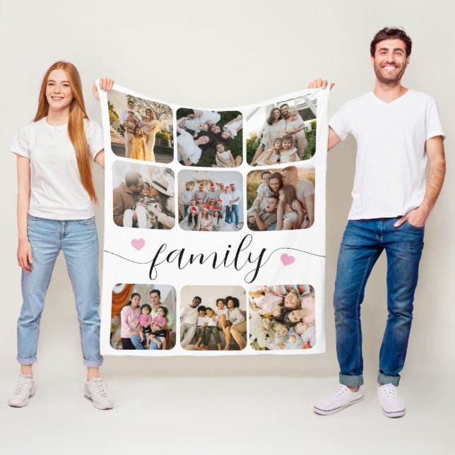 Nio familjefoto presentuppsättning fleecefilt (På plats)