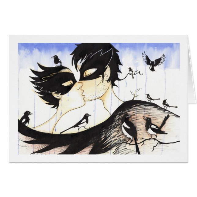 Nio för en kyss hälsningskort (Framsidan Horizontal)