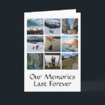 Nio Foto Collage Anpassad Grattulationskort Kort<br><div class="desc">Denna genomtänkta gratulationskort innehåller nio foton i en enkel rutnätslayout med redigerbar text, d.v.s. titel, år eller meddelande längst ned i två praktiska rader. Klicka på anpassa för att lägga till dina foton, och varje foto passar perfekt på plats. Gör en underbar present till din make/maka, barn, familj, vänner, kollegor...</div>