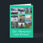 Nio Foto Collage Anpassad Välkomstkort Kort<br><div class="desc">Detta genomtänkta välkomstkort innehåller nio foton i en enkel rutnätslayout med redigerbar text, d.v.s. titel, år eller meddelande längst ned i två praktiska rader. Klicka på anpassa för att lägga till dina foton, och varje foto passar perfekt på plats. Gör en underbar present till din make/maka, barn, familj, vänner, kollegor...</div>