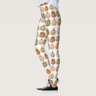 Nio höstpumpor – Mjuk akvarell höst Leggings