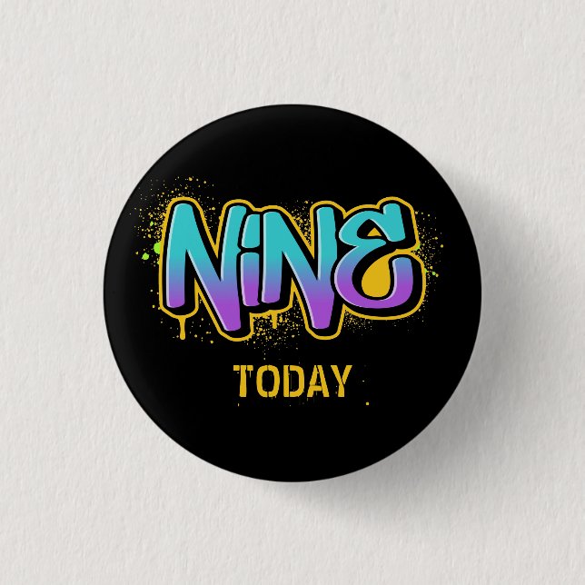 Nio i dag Birthday 3 Cm Round Badge Knapp (Framsida)