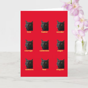 Nio känslor hos min katt vektor urklipp kort