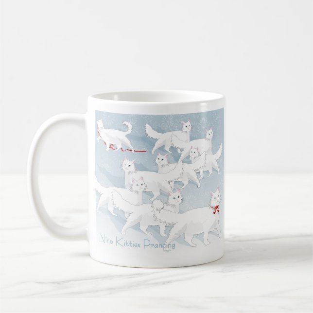 Nio Kattunge Prancing... Högtider Kaffemugg (Vänster)