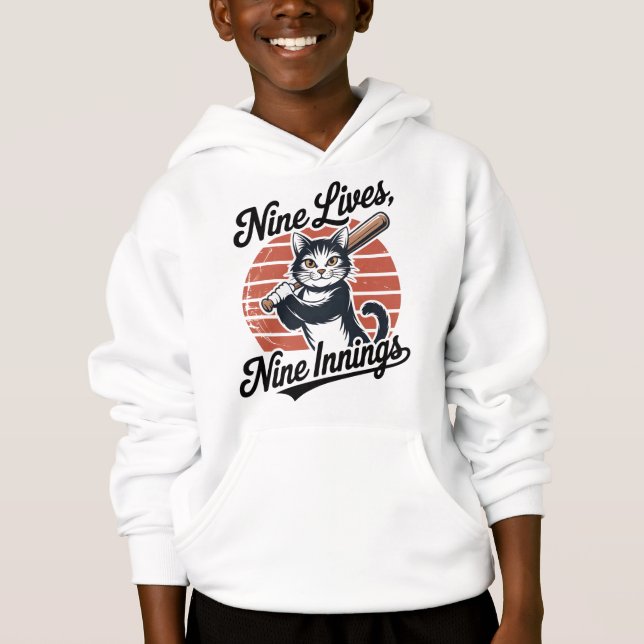 Nio liv nio inningar basebollkatt  t shirt (Framsida)
