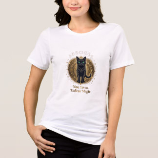 Nio Livs Oändliga Magi Celestial Svart Katt Häxa T Shirt