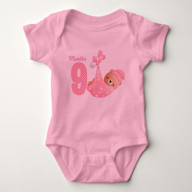 Nio månader för bodykostymen baby t shirt (Framsida)