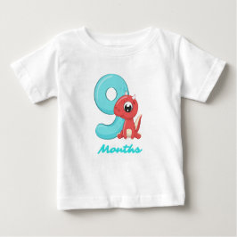 Nio månaders söt dinosaur Baby T-Shirt