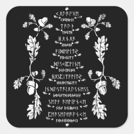 Nio Noble Virtues-fack Fyrkantigt Klistermärke