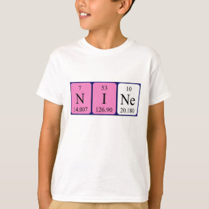 Nio periodiska skjorta bord namn t shirt