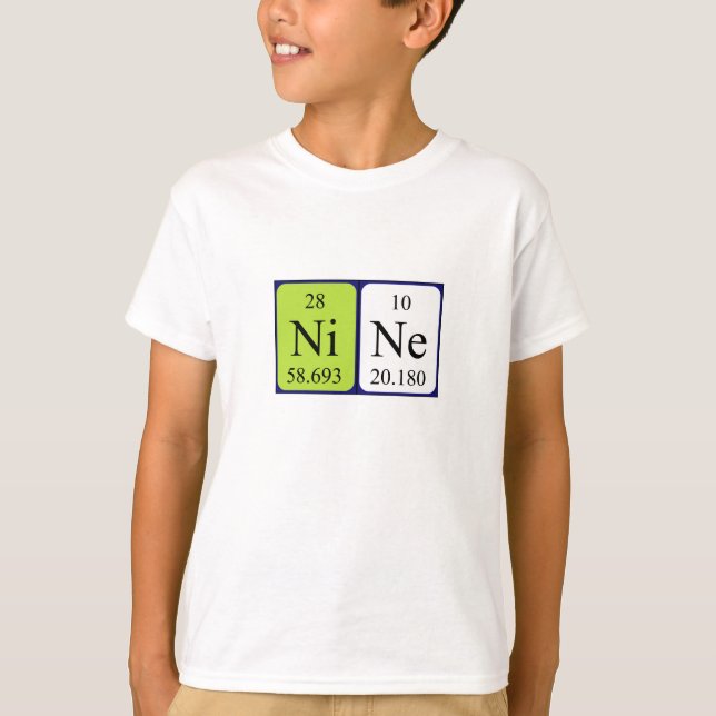 Nio periodiska skjorta bord namn tee shirt (Framsida)
