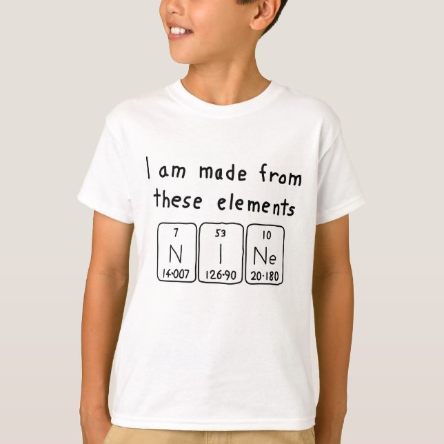 Nio periodiska skjorta bord namn tee shirt (Framsida)
