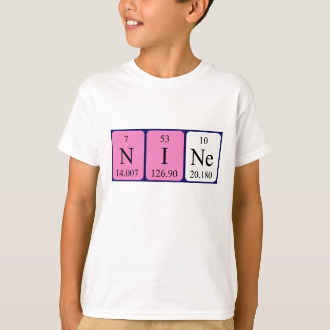 Nio periodiska skjorta bord namn tee shirt (Framsida)