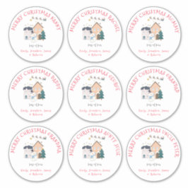 Nio stora olika Namn Sleigh God jul Klistermärken