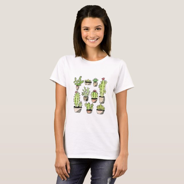Nio Succulents Kvinnor T- Shirt T (Hel framsida)