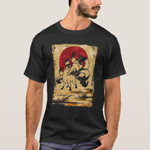 Nio Tails Fox Japansk Retro 3 T Shirt