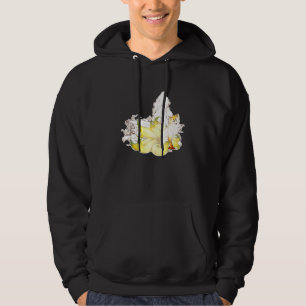 Nio tuggade rävsaxar, traditionell japansk målning hoodie