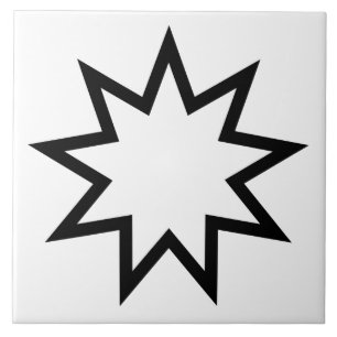 Nio-udda stjärnor (symbol för Bahai Faith) Kakelplatta