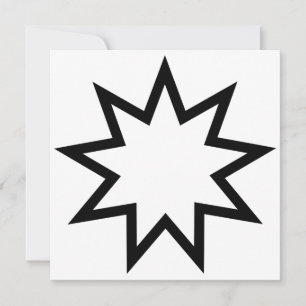 Nio-udda stjärnor (symbol för Bahai Faith) Kort