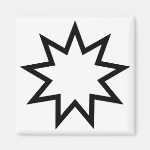 Nio-udda stjärnor (symbol för Bahai Faith) Magnet