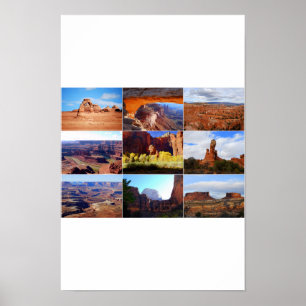 Nio Utah-landmärken Poster