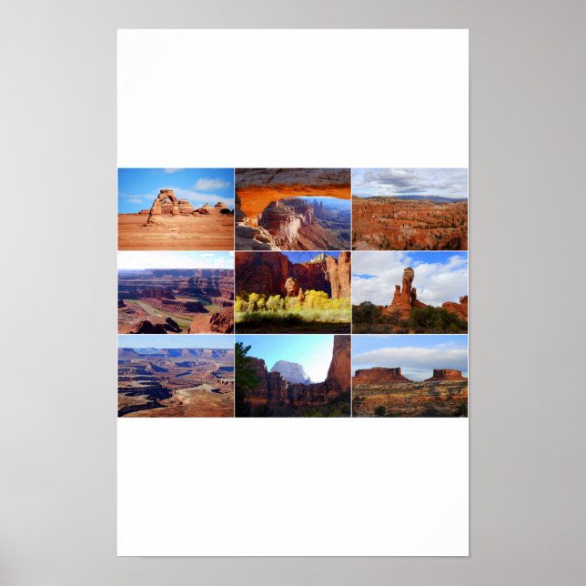 Nio Utah-landmärken Poster (Framsidan)