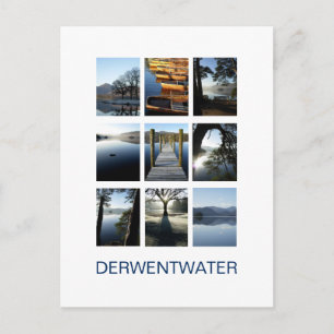 Nio vyer av Derwentwater - Lake District, Storbrit Vykort