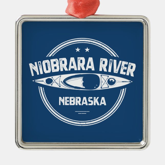Niobrara River Nebraska Kayaking Julgransprydnad Metall (Framsidan)