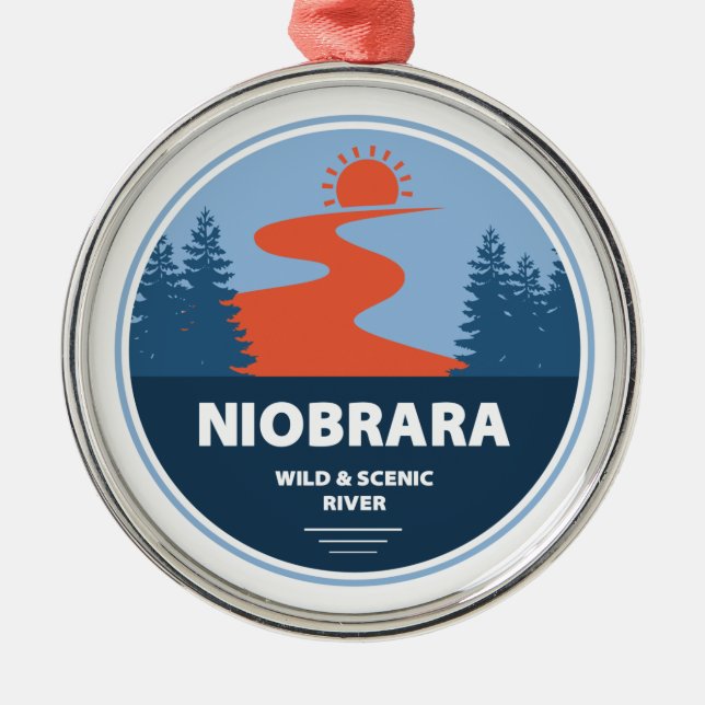 Niobrara-Vilden och floden Nebraska Julgransprydnad Metall (Framsidan)