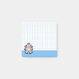 Niofotad Kitsune- Japansk Rävyokai Blå Grid Post-it Block
