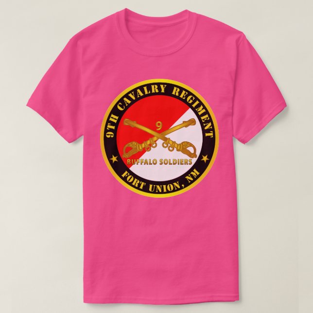 nionde kavalleriregimen Fort Union NM Buffalo Sold T Shirt (Design framsida)