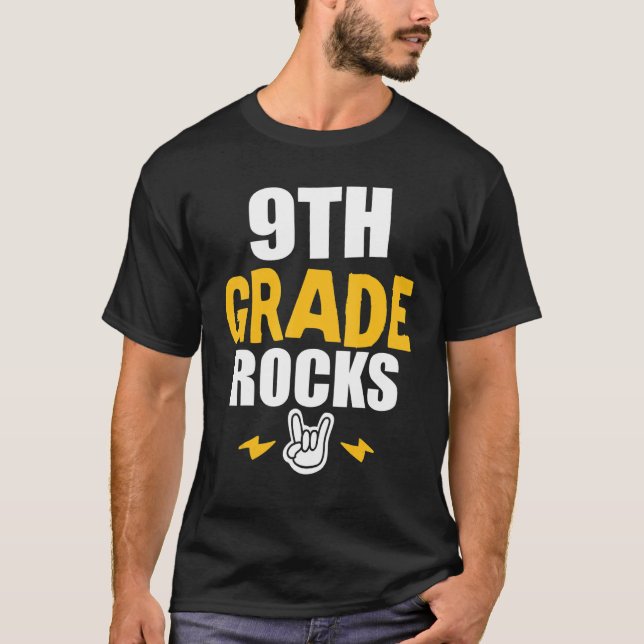 Nionde Klass-läraren Klass Sten Back to school T Shirt (Framsida)