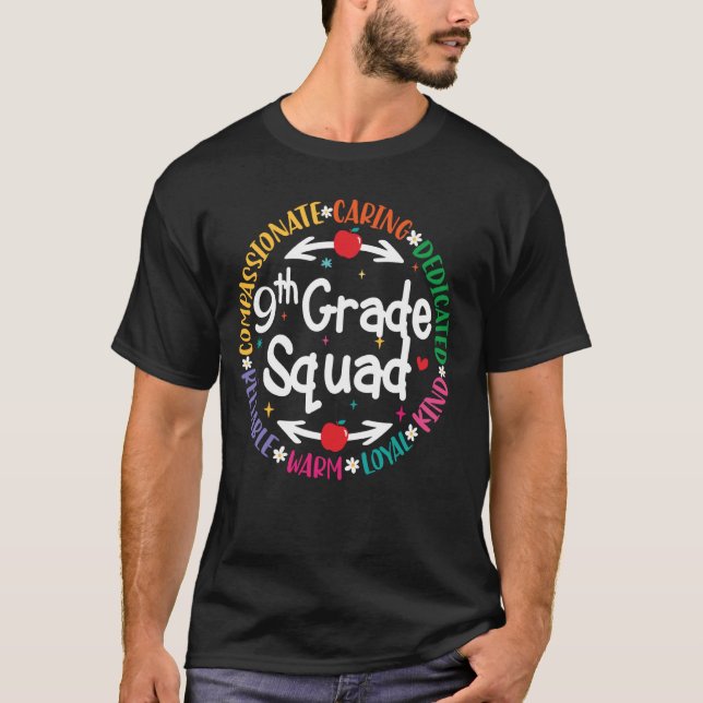 Nionde Klass-lärarinnan Dream Team Back to school  T Shirt (Framsida)
