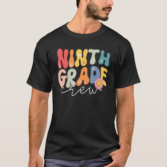 Nionde Klass Vibes nionde Klass-teamet Retro 1:a d T Shirt (Framsida)