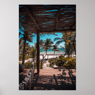 Nipa hut under kokokosnöt handflatan träd poster