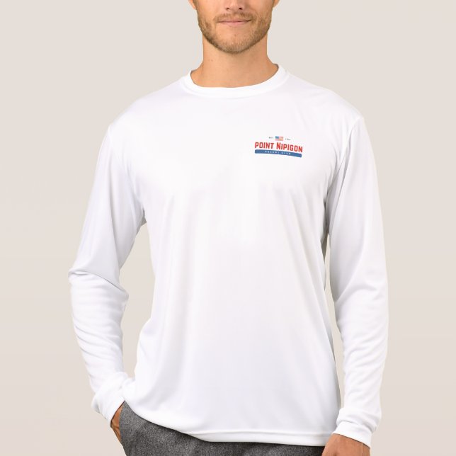 Nipigon med flaggamanar som lämnas bröstkorgen tee (Framsida)