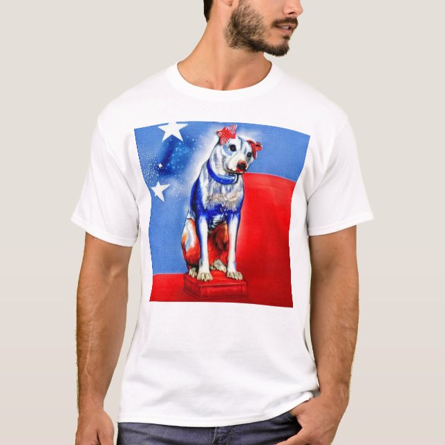 Nipper, RCA Hund Independence day T Shirt (Framsida)