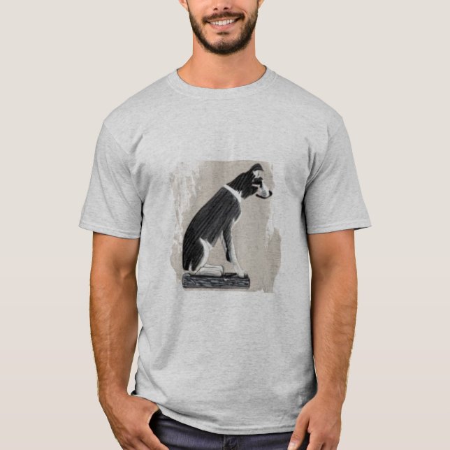 Nipper, RCA Hund Sketch Art T Shirt (Framsida)