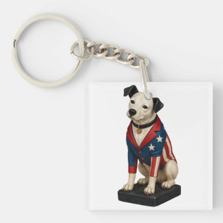 Nipper RCA Victor Hund Art i American Flagga Blaze