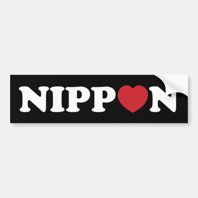 Nippon Kärlek Heart Bumper Sticker Bildekal (Framsidan)