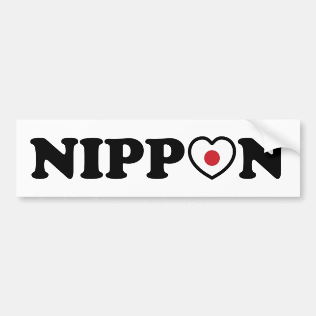 Nippon Kärlek Heart Flagga Bildekal (Framsidan)