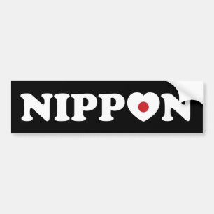 Nippon Kärlek Heart Flagga Bumper Sticker Bildekal