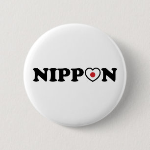 Nippon Kärlek Heart Flagga Knapp
