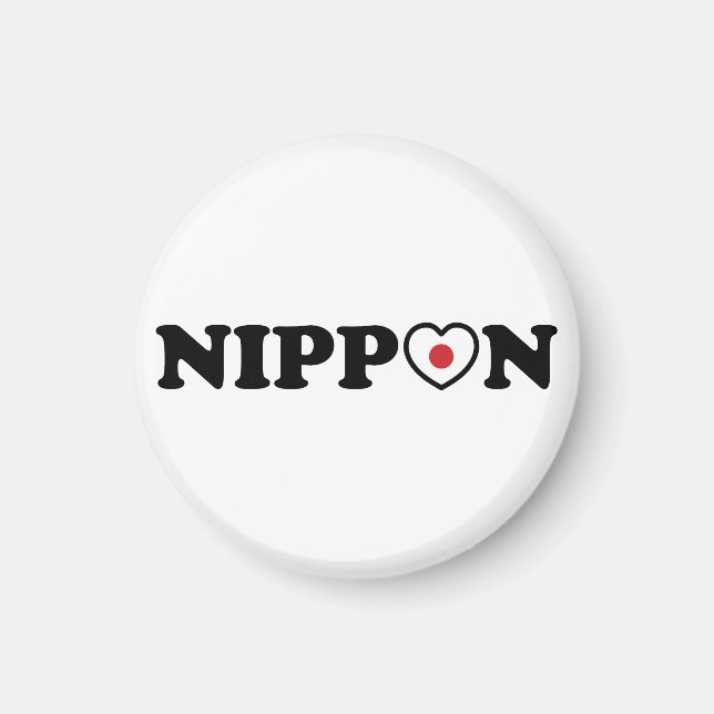 Nippon Kärlek Heart Flagga Magnet (Framsidan)