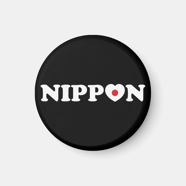 Nippon Kärlek Heart Flagga Magnet (Framsidan)