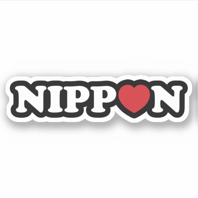 Nippon Kärlek Heart Sticker Klistermärken (Framsida)